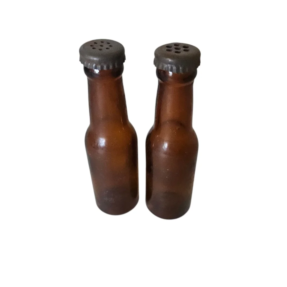 Vintage Brown Glass Shaker Set